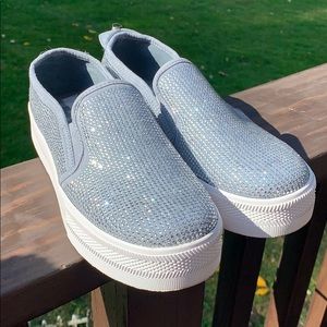 Rhinestone Guess Slip Ons 💎